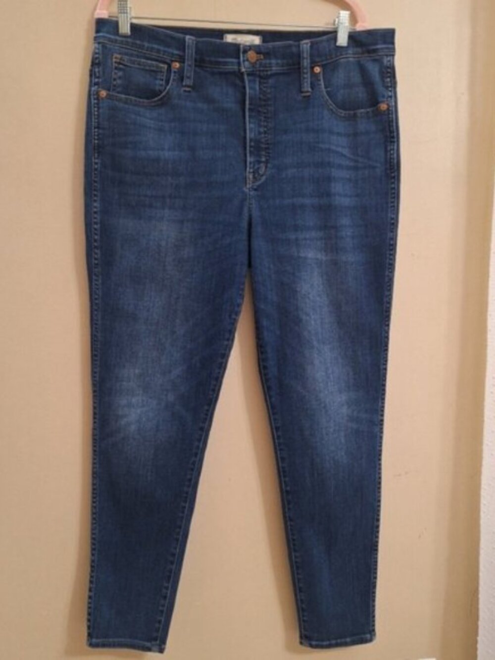 Madewell  Womens 10” High Rise Skinny Mom Jean Sz 33 Dark indigo wash
